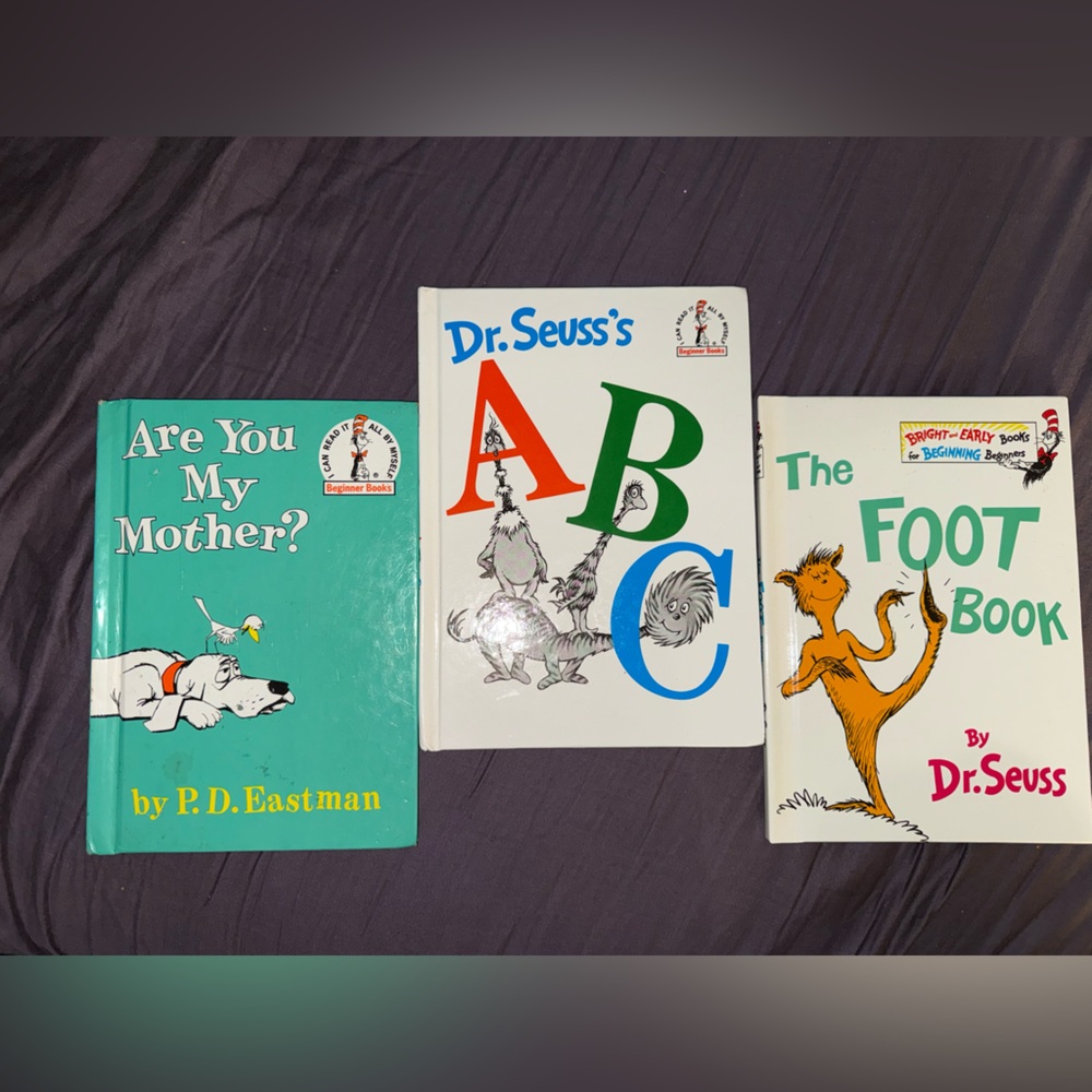 Dr. Seuss Board Book Trio – White Cover with‎ Red, Green & Blue Letters